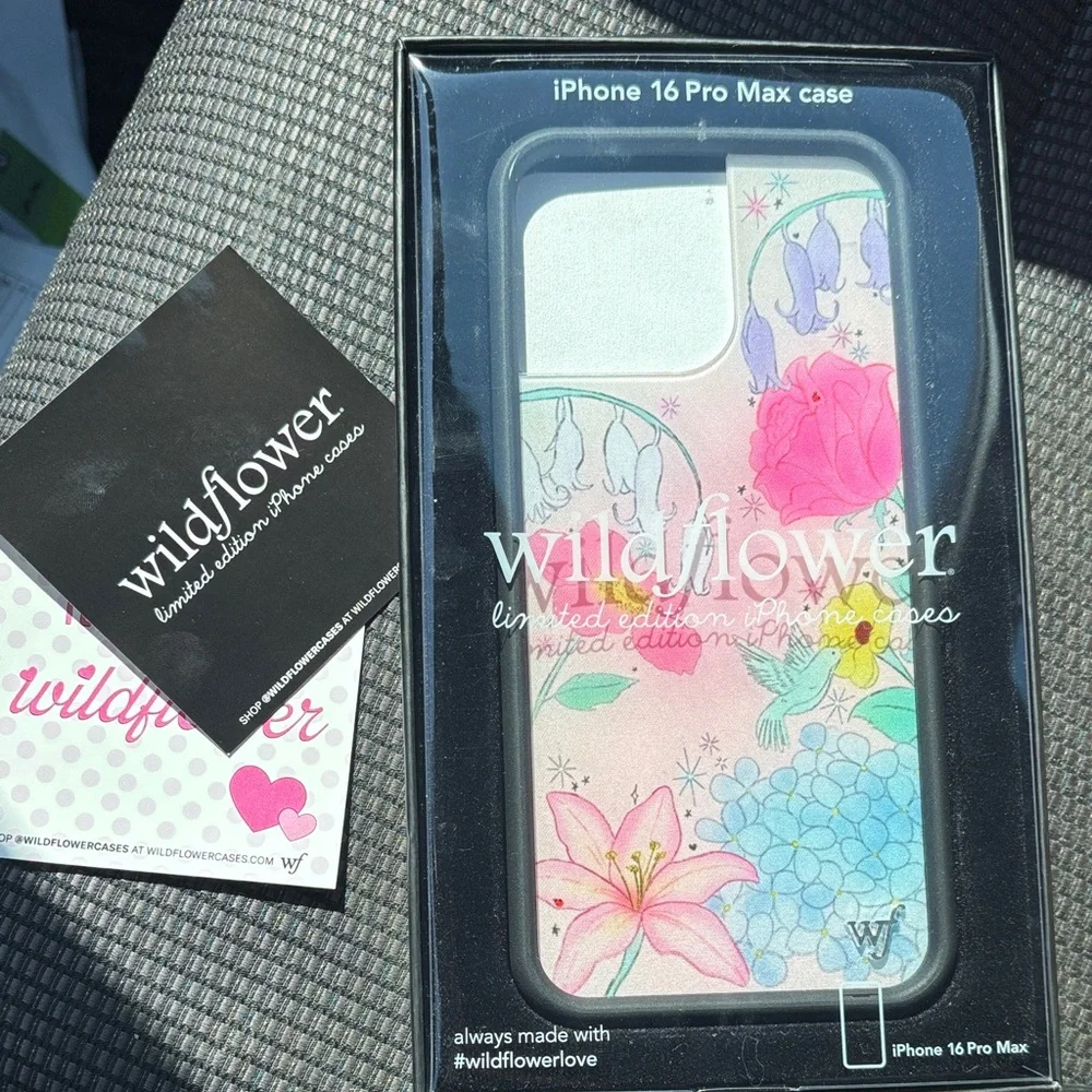 Wildflowers iPhone 16 Pro Max Case - Pink and Blue Floral